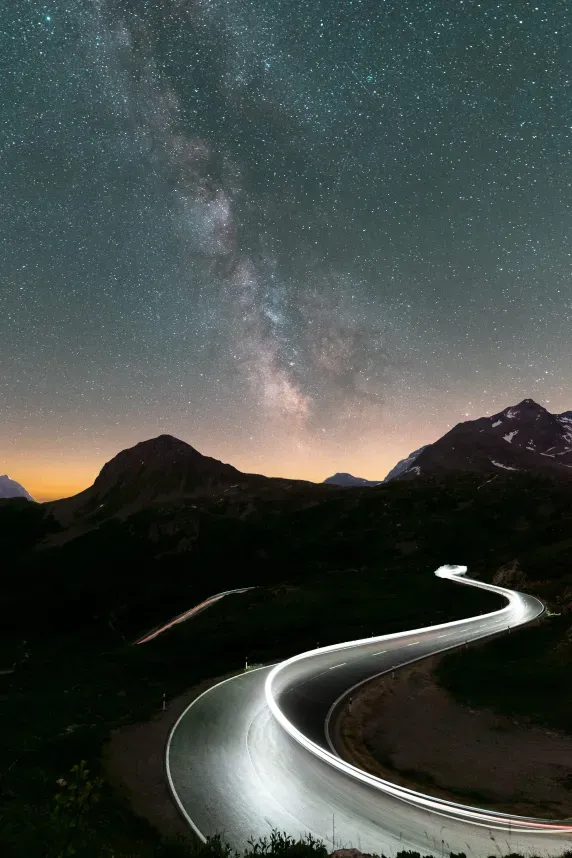 Strret with Milky way